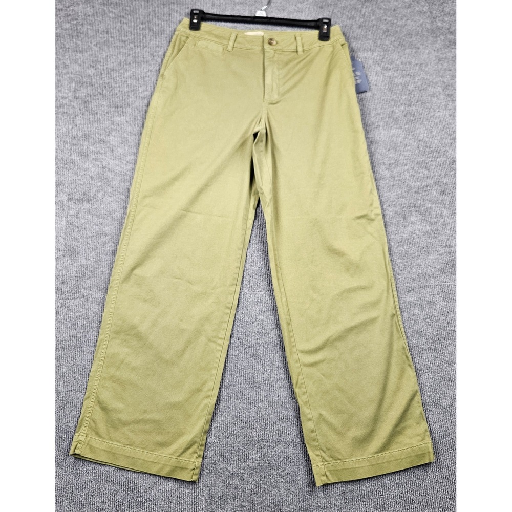 Universal Thread Womens Wide Leg Chino Pants Olive Green Size 10 High Rise New